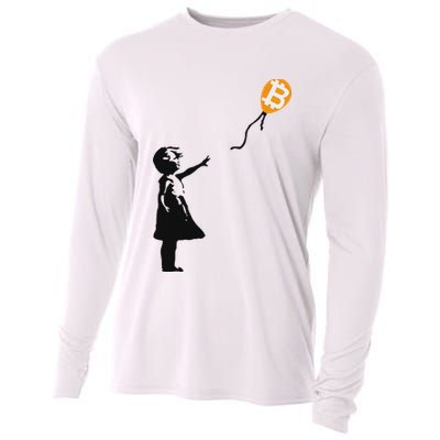 Girl With Btc Balloon Crypto Bitcoin For Cypherpunks Cooling Performance Long Sleeve Crew