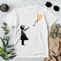Girl With Btc Balloon Crypto Bitcoin For Cypherpunks Premium T-Shirt