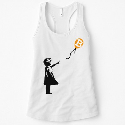 Girl With Btc Balloon Crypto Bitcoin For Cypherpunks Womens Tank Top