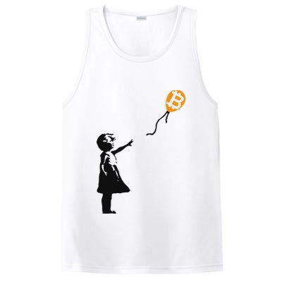 Girl With Btc Balloon Crypto Bitcoin For Cypherpunks PosiCharge Competitor Tank