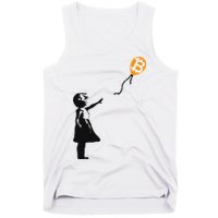 Girl With Btc Balloon Crypto Bitcoin For Cypherpunks Tank Top