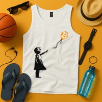 Girl With Btc Balloon Crypto Bitcoin For Cypherpunks Tank Top