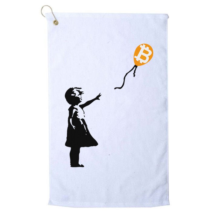 Girl With Btc Balloon Crypto Bitcoin For Cypherpunks Golf Towel