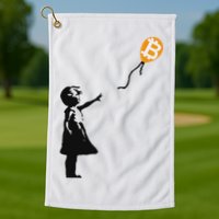 Girl With Btc Balloon Crypto Bitcoin For Cypherpunks Golf Towel