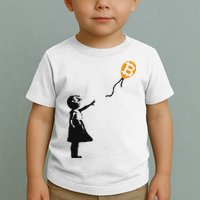 Girl With Btc Balloon Crypto Bitcoin For Cypherpunks Toddler T-Shirt