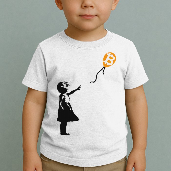 Girl With Btc Balloon Crypto Bitcoin For Cypherpunks Toddler T-Shirt