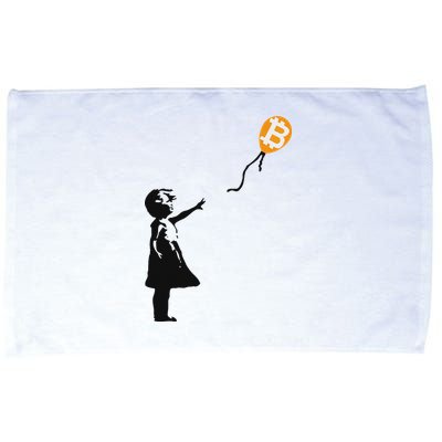 Girl With Btc Balloon Crypto Bitcoin For Cypherpunks Microfiber Hand Towel