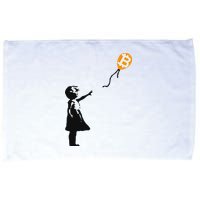 Girl With Btc Balloon Crypto Bitcoin For Cypherpunks Microfiber Hand Towel