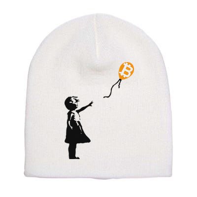 Girl With Btc Balloon Crypto Bitcoin For Cypherpunks Short Acrylic Beanie