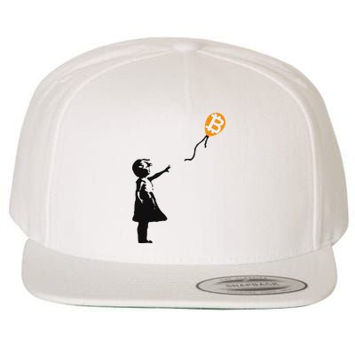 Girl With Btc Balloon Crypto Bitcoin For Cypherpunks Wool Snapback Cap
