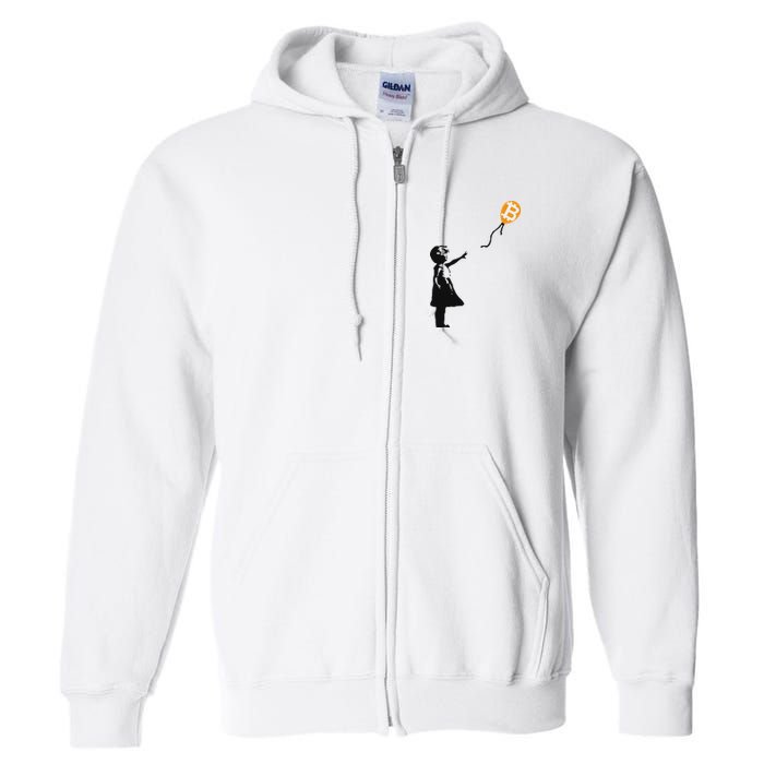 Girl With Btc Balloon Crypto Bitcoin For Cypherpunks Full Zip Hoodie