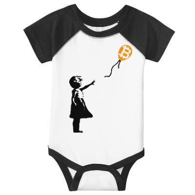 Girl With Btc Balloon Crypto Bitcoin For Cypherpunks Infant Baby Jersey Bodysuit