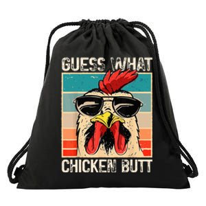 Guess What Chicken Butt Funny Chicken Meme Drawstring Bag