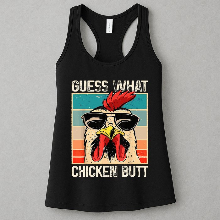Guess What Chicken Butt Funny Chicken Meme Womens Tank Top