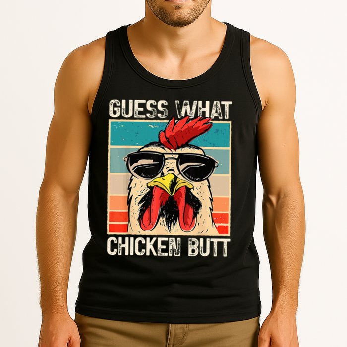 Guess What Chicken Butt Funny Chicken Meme Tank Top