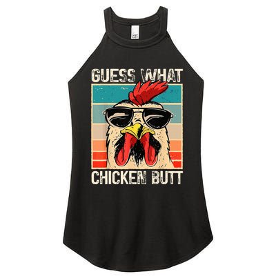 Guess What Chicken Butt Funny Chicken Meme Women's Perfect Tri Rocker Tank