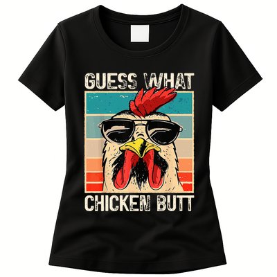 Guess What Chicken Butt Funny Chicken Meme Womens T-Shirt