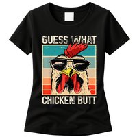 Guess What Chicken Butt Funny Chicken Meme Womens T-Shirt