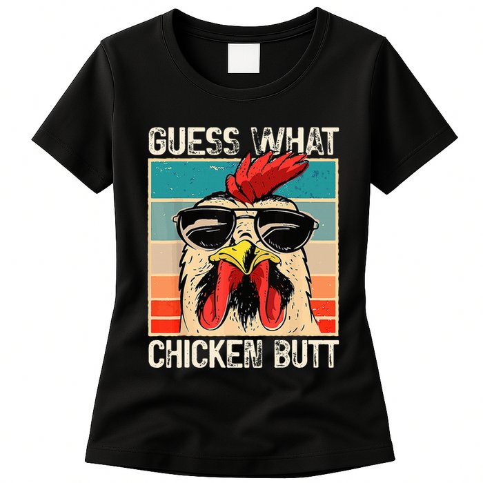 Guess What Chicken Butt Funny Chicken Meme Womens T-Shirt