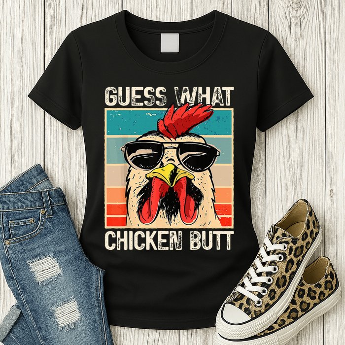 Guess What Chicken Butt Funny Chicken Meme Womens T-Shirt