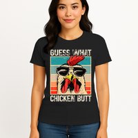 Guess What Chicken Butt Funny Chicken Meme Womens T-Shirt
