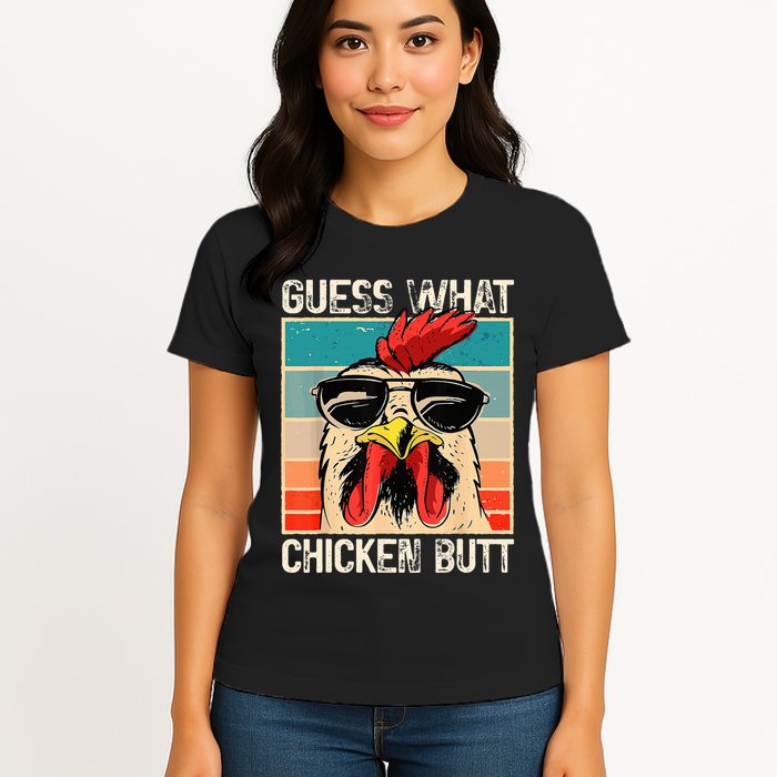 Guess What Chicken Butt Funny Chicken Meme Womens T-Shirt