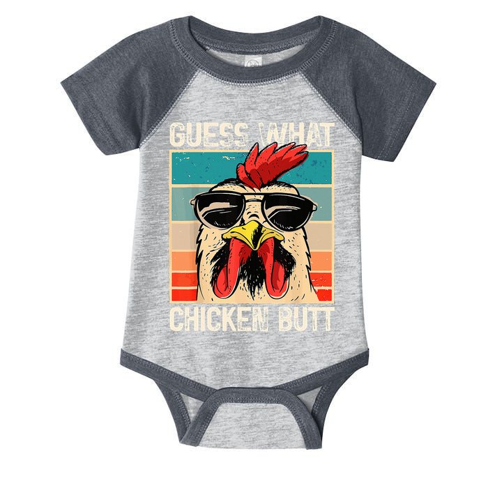 Guess What Chicken Butt Funny Chicken Meme Infant Baby Jersey Bodysuit
