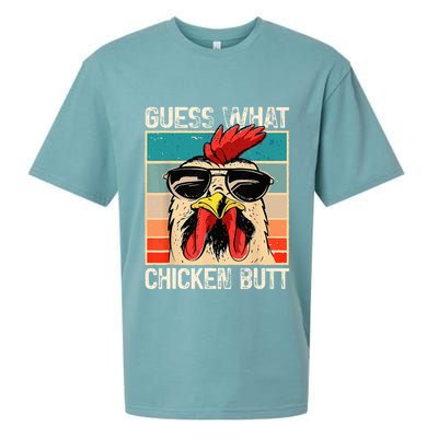 Guess What Chicken Butt Funny Chicken Meme Sueded Cloud Jersey T-Shirt