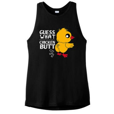 Guess What Chicken Butt For Egg Farming And Hen Rooster Farm Ladies PosiCharge Tri-Blend Wicking Tank