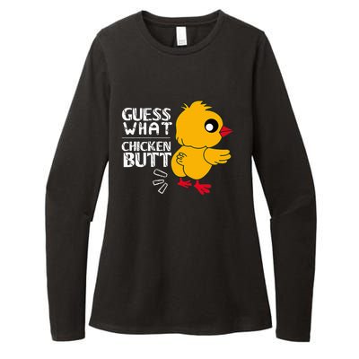 Guess What Chicken Butt For Egg Farming And Hen Rooster Farm Womens CVC Long Sleeve Shirt