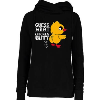 Guess What Chicken Butt For Egg Farming And Hen Rooster Farm Womens Funnel Neck Pullover Hood