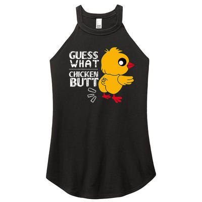 Guess What Chicken Butt For Egg Farming And Hen Rooster Farm Women's Perfect Tri Rocker Tank