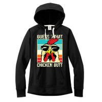 Guess What Chicken Butt Funny Chicken Meme Women's Fleece Hoodie