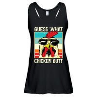 Guess What Chicken Butt Funny Chicken Meme Ladies Essential Flowy Tank