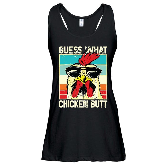 Guess What Chicken Butt Funny Chicken Meme Ladies Essential Flowy Tank