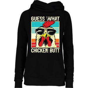 Guess What Chicken Butt Funny Chicken Meme Womens Funnel Neck Pullover Hood