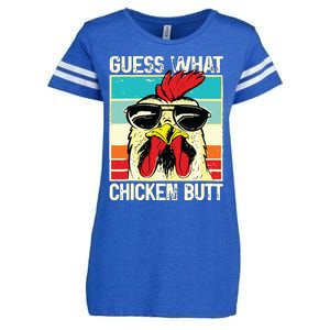 Guess What Chicken Butt Funny Chicken Meme Enza Ladies Jersey Football T-Shirt