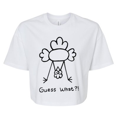 Guess What Chicken Butt Funny Chicken Bella+Canvas Jersey Crop Tee