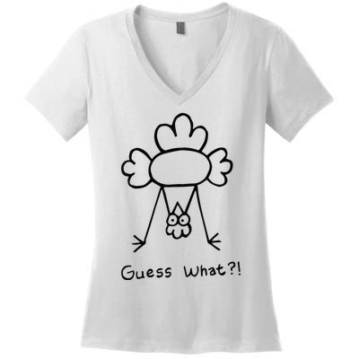 Guess What Chicken Butt Funny Chicken Women's V-Neck T-Shirt