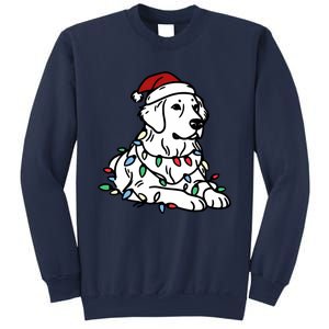 Golden With Christmas Lights & SantaS Hat Sweatshirt Sweatshirt