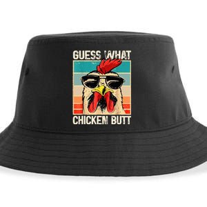 Guess What Chicken Butt Funny Chicken Meme Sustainable Bucket Hat