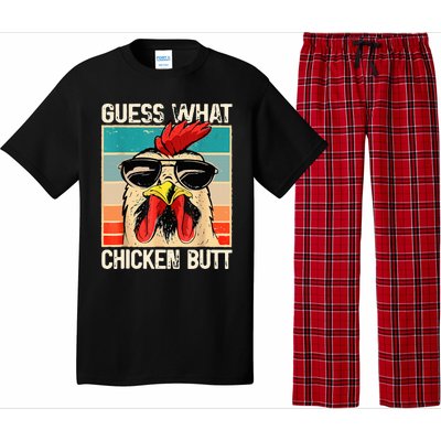 Guess What Chicken Butt Funny Chicken Meme Pajama Set