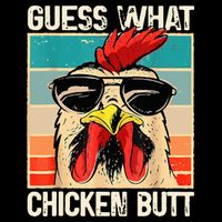 Guess What Chicken Butt Funny Chicken Meme Flatbill Hat