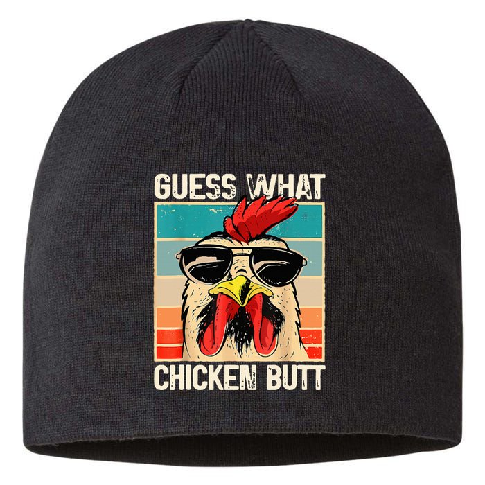 Guess What Chicken Butt Funny Chicken Meme Sustainable Beanie