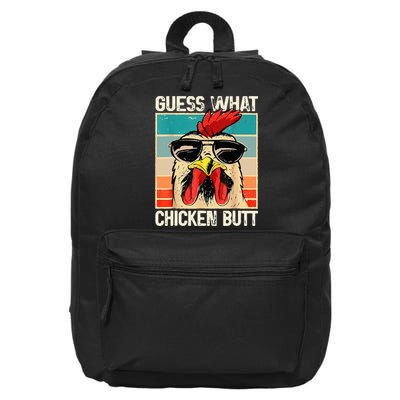 Guess What Chicken Butt Funny Chicken Meme 16 in Basic Backpack