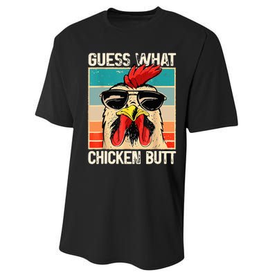 Guess What Chicken Butt Funny Chicken Meme Performance Sprint T-Shirt