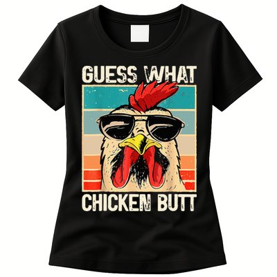Guess What Chicken Butt Funny Chicken Meme Womens T-Shirt
