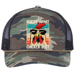 Guess What Chicken Butt Funny Chicken Meme Retro Rope Trucker Hat Cap