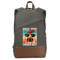 Guess What Chicken Butt Funny Chicken Meme Cotton Canvas Backpack
