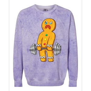 Gingerbread Weightlifting Christmas Fitness Gym Deadlift Gift Colorblast Crewneck Sweatshirt